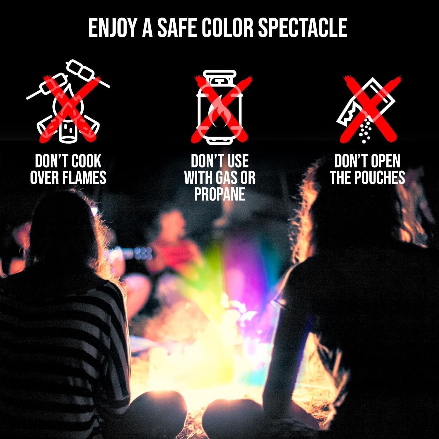 imageFire Dazzle Fire Color Changing Packets for Fire Pit  12 Pack Color Packets Flame Changer for Fire Pit and Campfires  Camping Games Accessories for Kids and Adults25 Pack
