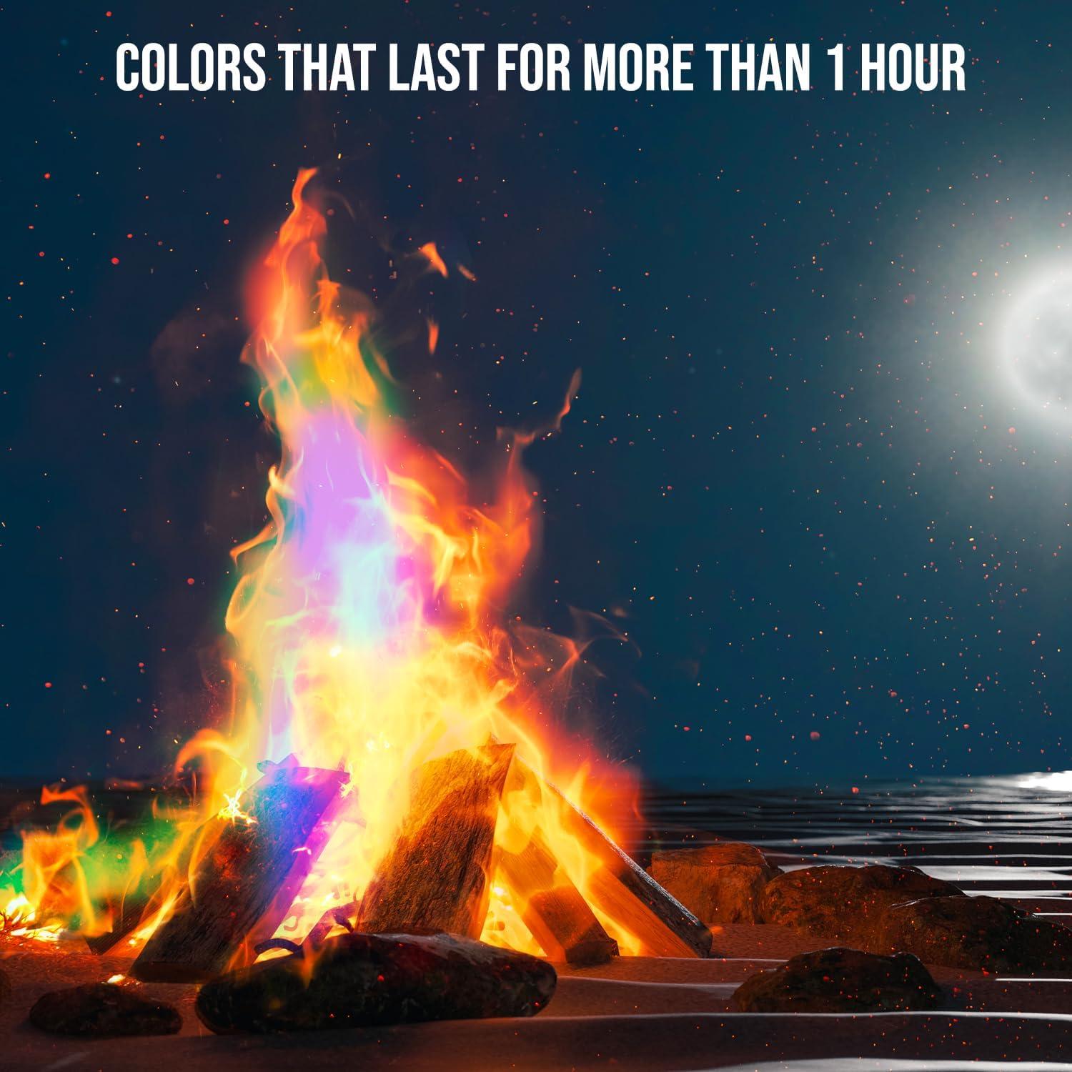 imageFire Dazzle Fire Color Changing Packets for Fire Pit  12 Pack Color Packets Flame Changer for Fire Pit and Campfires  Camping Games Accessories for Kids and Adults50 Pack
