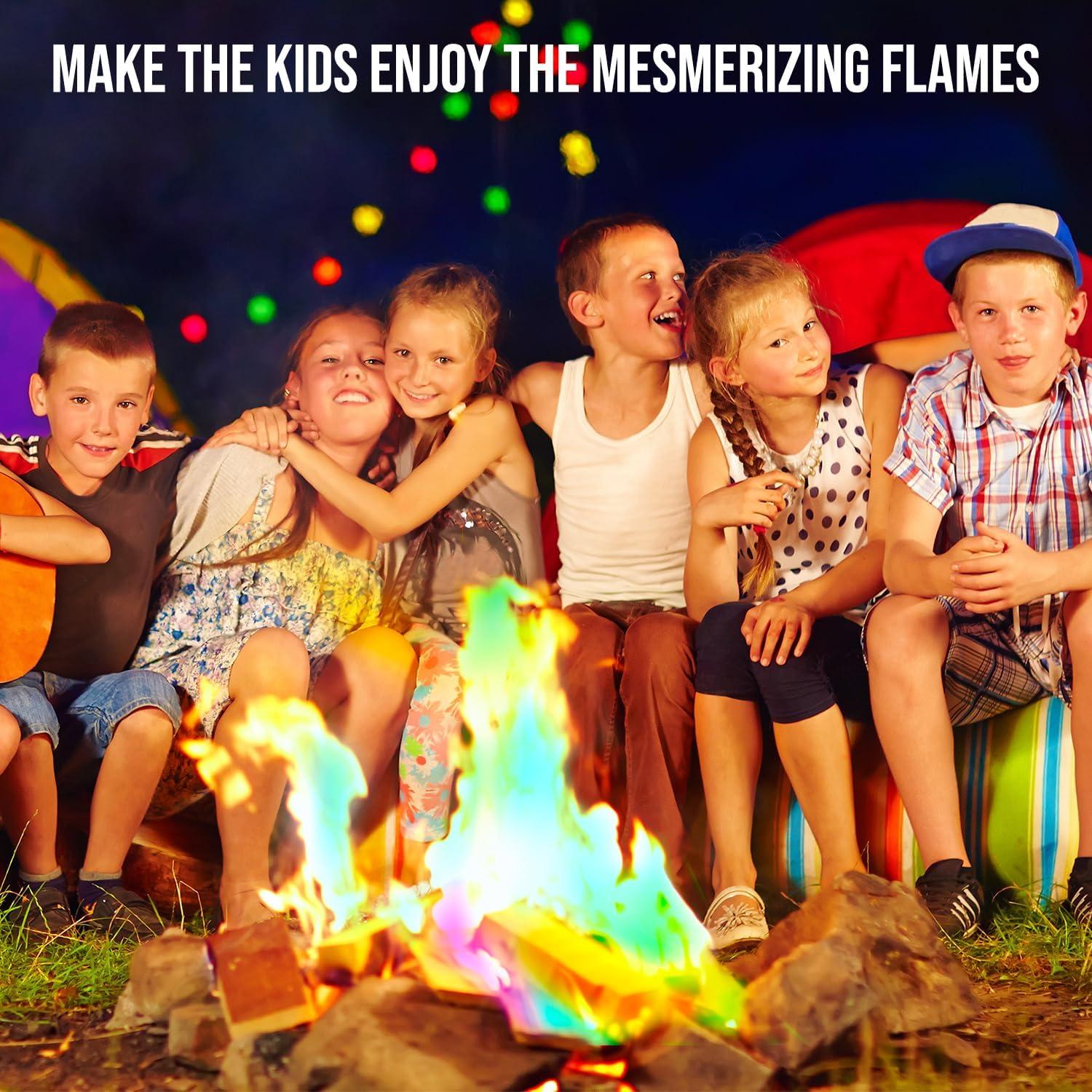 imageFire Dazzle Fire Color Changing Packets for Fire Pit  12 Pack Color Packets Flame Changer for Fire Pit and Campfires  Camping Games Accessories for Kids and Adults25 Pack