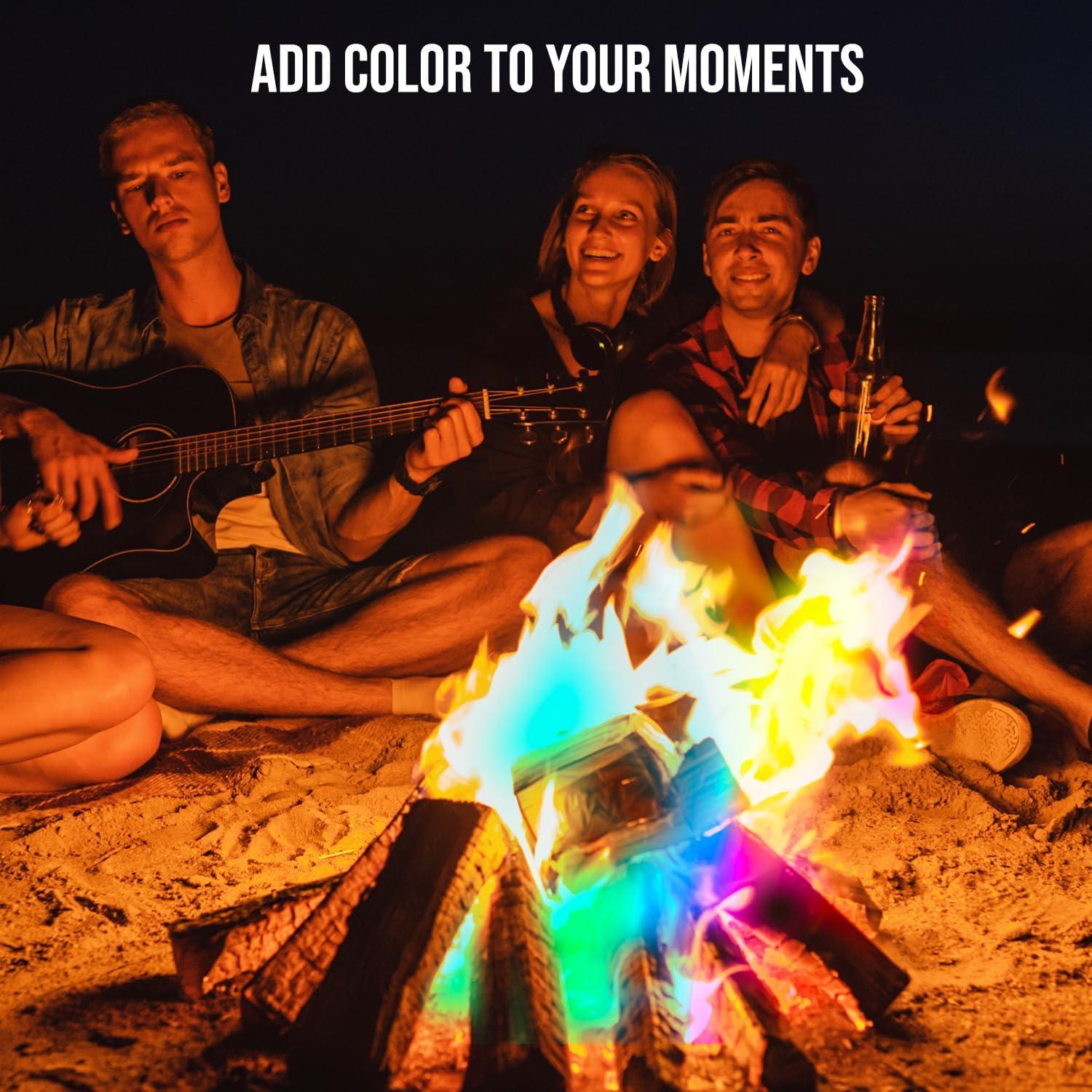 imageFire Dazzle Fire Color Changing Packets for Fire Pit  12 Pack Color Packets Flame Changer for Fire Pit and Campfires  Camping Games Accessories for Kids and Adults12 Pack