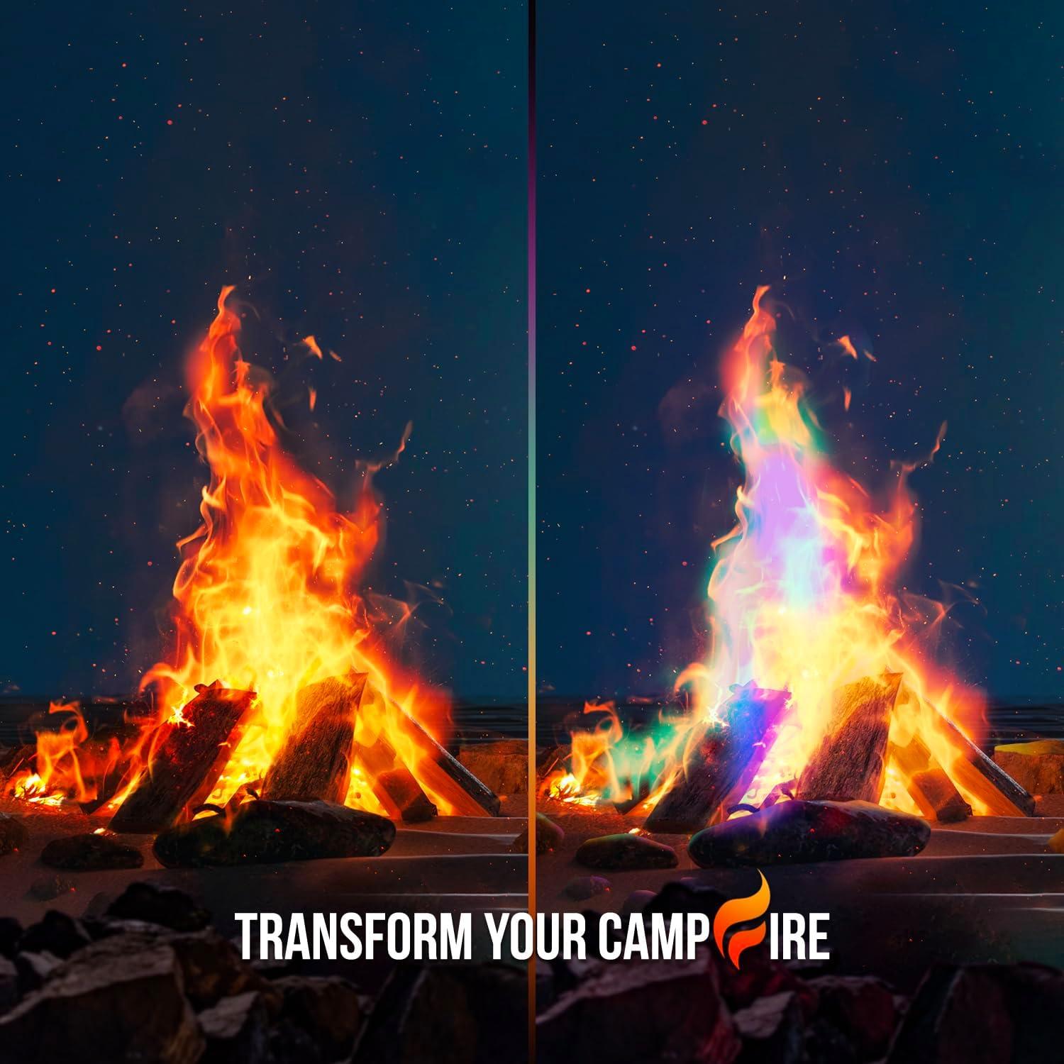 imageFire Dazzle Fire Color Changing Packets for Fire Pit  12 Pack Color Packets Flame Changer for Fire Pit and Campfires  Camping Games Accessories for Kids and Adults25 Pack