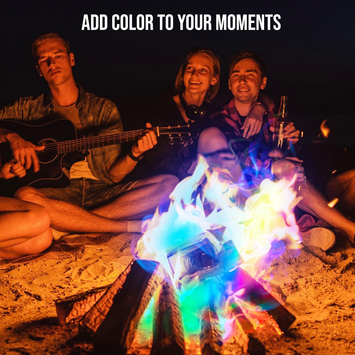 imageFire Dazzle Fire Color Changing Packets for Fire Pit  12 Pack Color Packets Flame Changer for Fire Pit and Campfires  Camping Games Accessories for Kids and Adults5 Pack
