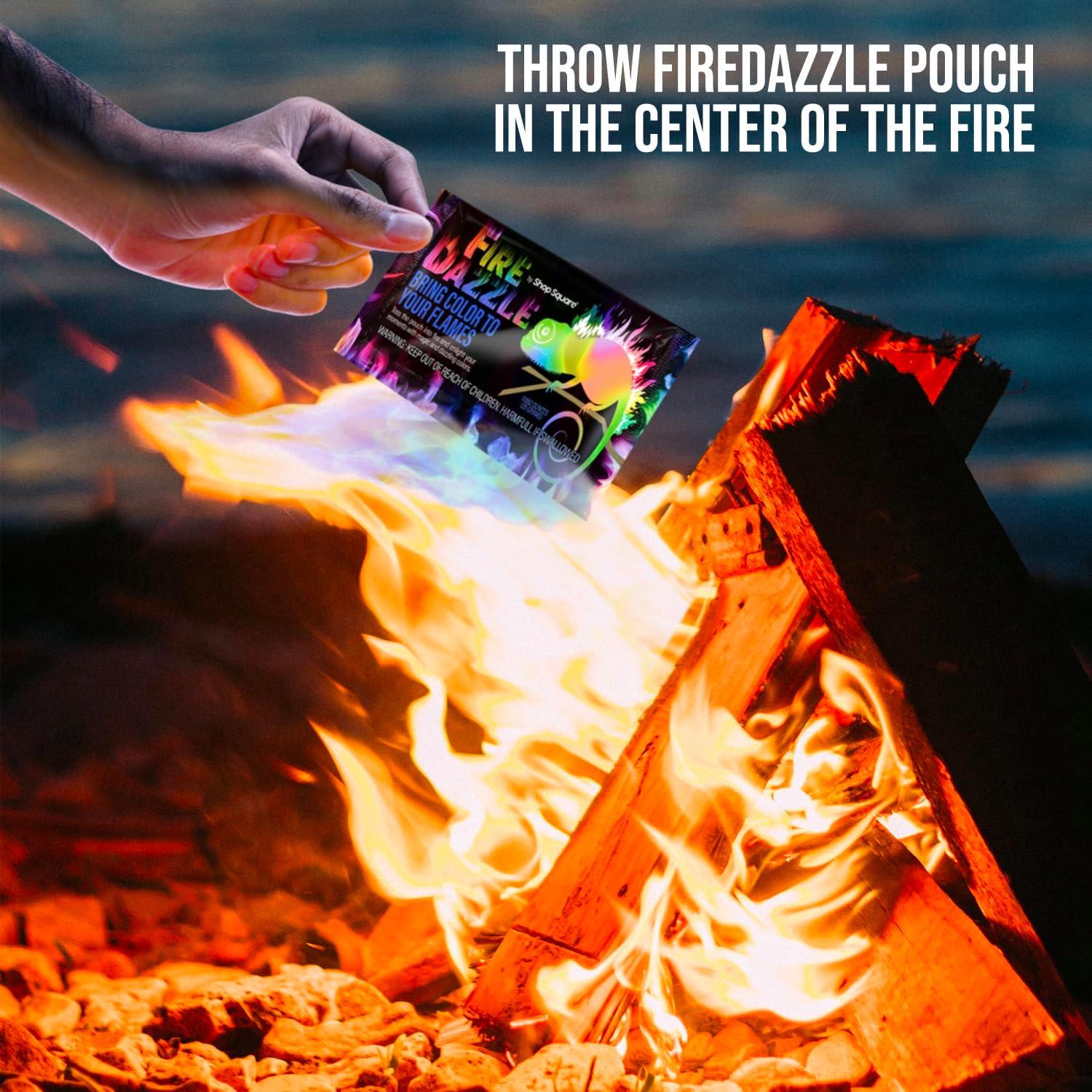 imageFire Dazzle Fire Color Changing Packets for Fire Pit  12 Pack Color Packets Flame Changer for Fire Pit and Campfires  Camping Games Accessories for Kids and Adults5 Pack