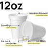 image12 Oz Disposable Foam Cups 100 Pack White Foam Insulates Hot ampamp Cold Beverages Made in the USA ToGo Cups  for Coffee Tea Hot Cocoa Soup Broth Smoothie Soda Juice12oz  White