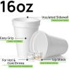 image16 Oz Disposable Foam Cups 50 Pack White Foam Insulates Hot ampamp Cold Beverages Made in the USA ToGo Cups  for Coffee Tea Hot Cocoa Soup Broth Smoothie Soda Juice50 Count Pack of 1