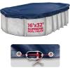 image28 ft Round Pool Cover for Above Ground Pools Above Ground Pool Cover Swimming Pool Cover Winter Pool Cover Keeps Out Debris Cold and UV Resistant Supreme Mesh Navy BlueOval