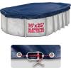 image28 ft Round Pool Cover for Above Ground Pools Above Ground Pool Cover Swimming Pool Cover Winter Pool Cover Keeps Out Debris Cold and UV Resistant Supreme Mesh Navy BlueOval