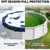 image28 ft Round Pool Cover for Above Ground Pools Above Ground Pool Cover Swimming Pool Cover Winter Pool Cover Keeps Out Debris Cold and UV Resistant Supreme Mesh Navy BlueRound
