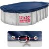image28 ft Round Pool Cover for Above Ground Pools Above Ground Pool Cover Swimming Pool Cover Winter Pool Cover Keeps Out Debris Cold and UV Resistant Supreme Mesh Navy BlueOval