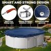 image28 ft Round Pool Cover for Above Ground Pools Above Ground Pool Cover Swimming Pool Cover Winter Pool Cover Keeps Out Debris Cold and UV Resistant Supreme Mesh Navy BlueOval