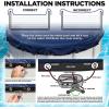 image28 ft Round Pool Cover for Above Ground Pools Above Ground Pool Cover Swimming Pool Cover Winter Pool Cover Keeps Out Debris Cold and UV Resistant Supreme Mesh Navy BlueRound