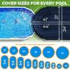 image28 ft Round Pool Cover for Above Ground Pools Above Ground Pool Cover Swimming Pool Cover Winter Pool Cover Keeps Out Debris Cold and UV Resistant Supreme Mesh Navy BlueOval