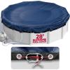 image28 ft Round Pool Cover for Above Ground Pools Above Ground Pool Cover Swimming Pool Cover Winter Pool Cover Keeps Out Debris Cold and UV Resistant Supreme Mesh Navy BlueRound