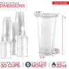 image32 oz Plastic Cups with Lids 50 Pack  Disposable Clear Cups for Iced Coffee Boba Milk Tea Smoothies and Fruit Shakes for Parties Cafes Restaurants50