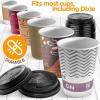 image500Pack Coffee Cup Lids  Disposable Coffee Lids for 10 12 16 20 ampamp 24 oz Paper Cups 8 oz Squat Cups Dome for ToGo Beverages Expresso Tea Hot Chocolate  Black500 Count