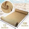 imageBurlap Table Runners 12 x 108 Inch  10 Pack Outdoor Jute Table Runners for Rustic Farmhouse Decor Thanksgiving Fall Natural Color Edge