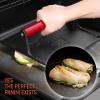 imageCast Iron Bacon Press 7quot Round ampamp Rectangle 8quotx4quot Cast Iron Grill Press  Meat Press for Bacon Steak Burgers and Sandwiches  NonStick Griddle Press with CoolTouch Wood HandleBlack Beef Master