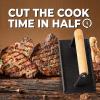 imageCast Iron Bacon Press 7quot Round ampamp Rectangle 8quotx4quot Cast Iron Grill Press  Meat Press for Bacon Steak Burgers and Sandwiches  NonStick Griddle Press with CoolTouch Wood HandleBlack