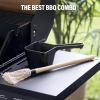 imageCast Iron Sauce Pot with BBQ Mop Brush  Small Cast Iron Basting Pot ampamp Mop Brush for Grilling Smoking and Saucing  BBQ Mop Brushes for Sauce 24 Oz