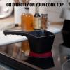 imageCast Iron Sauce Pot with BBQ Mop Brush  Small Cast Iron Basting Pot ampamp Mop Brush for Grilling Smoking and Saucing  BBQ Mop Brushes for Sauce 24 Oz