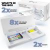 imageDesktop Dry Erase Board  Glass Erase Board  Black Desk Computer Buddy  Home Office ampamp Studying Essentials  Phone ampamp Tablet Slot Storage Compartment  Includes 4 Markers 1 EraserWhite