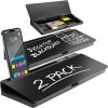 imageDesktop Dry Erase Board  Glass Erase Board  Black Desk Computer Buddy  Home Office ampamp Studying Essentials  Phone ampamp Tablet Slot Storage Compartment  Includes 4 Markers 1 EraserBlack