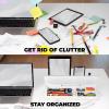 imageDesktop Dry Erase Board  Glass Erase Board  Black Desk Computer Buddy  Home Office ampamp Studying Essentials  Phone ampamp Tablet Slot Storage Compartment  Includes 4 Markers 1 EraserWhite