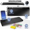 imageDesktop Dry Erase Board  Glass Erase Board  Black Desk Computer Buddy  Home Office ampamp Studying Essentials  Phone ampamp Tablet Slot Storage Compartment  Includes 4 Markers 1 EraserBlack