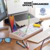 imageDesktop Dry Erase Board  Glass Erase Board  Black Desk Computer Buddy  Home Office ampamp Studying Essentials  Phone ampamp Tablet Slot Storage Compartment  Includes 4 Markers 1 EraserWhite