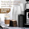 imageDisposable Coffee Cups with Lids 10 oz 50 Pack  To Go Paper Coffee Cups for Hot ampamp Cold Beverages Coffee Tea Hot Chocolate Water Juice  Eco Friendly Cups16oz Classic  With Lids  Sleeves