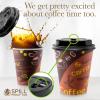 imageDisposable Coffee Cups with Lids 10 oz 50 Pack  To Go Paper Coffee Cups for Hot ampamp Cold Beverages Coffee Tea Hot Chocolate Water Juice  Eco Friendly Cups10oz Design  With Lids