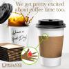 imageDisposable Coffee Cups with Lids 10 oz 50 Pack  To Go Paper Coffee Cups for Hot ampamp Cold Beverages Coffee Tea Hot Chocolate Water Juice  Eco Friendly Cups16oz Classic  With Lids  Sleeves