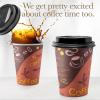 imageDisposable Coffee Cups with Lids 12 oz 100 Pack  To Go Paper Coffee Cups for Hot ampamp Cold Beverages Tea Hot Chocolate Water Juice Eco Friendly12oz Design  With Lids