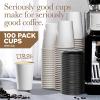 imageDisposable Coffee Cups with Lids 12 oz 100 Pack  To Go Paper Coffee Cups for Hot ampamp Cold Beverages Tea Hot Chocolate Water Juice Eco Friendly12oz Classic  With Lids