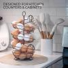 imageFresh Egg Holder Countertop Egg Skelter Spiral Egg Holder with Storage Basket Chicken Egg Holder Large Capacity Egg Storage for Kitchen Holds Up to 3 Dozen Eggs