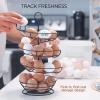 imageFresh Egg Holder Countertop Egg Skelter Spiral Egg Holder with Storage Basket Chicken Egg Holder Large Capacity Egg Storage for Kitchen Holds Up to 3 Dozen Eggs