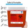 imageSharps Container for Home Use and Professional  5 Quart 2 Pack Large Sharps Container Needle Disposal Touch Free Rotating Lid