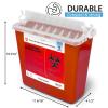 imageSharps Container for Home Use and Professional  5 Quart 2 Pack Large Sharps Container Needle Disposal Touch Free Rotating Lid