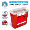 imageSharps Container for Home Use and Professional  5 Quart 2 Pack Large Sharps Container Needle Disposal Touch Free Rotating Lid