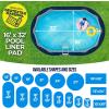 imageShop Square 12Foot Pool Liner Pad for Above Ground Pools  Under Pool Padding Above Ground Pool Pad Puncture Protection Extend Liner Life Durable Geotextile MaterialOval