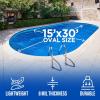 imageShop Square 15 x 30 Oval Solar Cover for Inground and Above Ground Pools 8 Mil  Premium Heavy Duty Solar Blanket for Above Ground Pool Blue  Made in USA