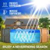 imageShop Square 18 x 33 Oval Solar Cover for Inground and Above Ground Pool 8 Mil  Premium Heavy Duty Solar Blanket for Above Ground Pool Blue  Made in USA