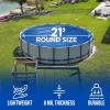 imageShop Square 21 Foot Round Solar Cover for Inground and Above Ground Pool 8 Mil  Premium Heavy Duty Solar Blanket for Above Ground Pool Blue  Made in USA