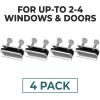 imageWindow Locks 4 Pack for Vertical and Horizontal Windows Adjustable Aluminum Stoppers Window Security NoDrill Install Requires 2836mm ClearanceLarge