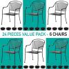 imageWrought Iron Patio Furniture Feet Caps 24 Pack Black  15quot Round Patio Furniture Feet Protectors Outdoor Chair Glides Outdoor Sliders for Chairs ampamp Tables24