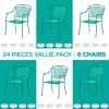 imageWrought Iron Patio Furniture Feet Caps 24 Pack White  15quot Round Plastic Outdoor Chair Leg Caps Patio Furniture Replacement FeetWhite