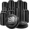 image500Pack Coffee Cup Lids  Disposable Coffee Lids for 10 12 16 20 ampamp 24 oz Paper Cups 8 oz Squat Cups Dome for ToGo Beverages Expresso Tea Hot Chocolate  Black500 Count