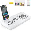 imageDesktop Dry Erase Board  Glass Erase Board  Black Desk Computer Buddy  Home Office ampamp Studying Essentials  Phone ampamp Tablet Slot Storage Compartment  Includes 4 Markers 1 EraserWhite