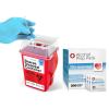 imageSharps Container Sharps Containers for Home Use Needle Disposal Containers  1 Quart with 300 Alcohol Prep Pads Alcohol Wipes Individually Wrapped