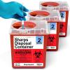 imageSharps Containers for Home and Professional Use 2 Quart Needle Disposal 3Pack Syringe Disposal for Home Biohazard Containers